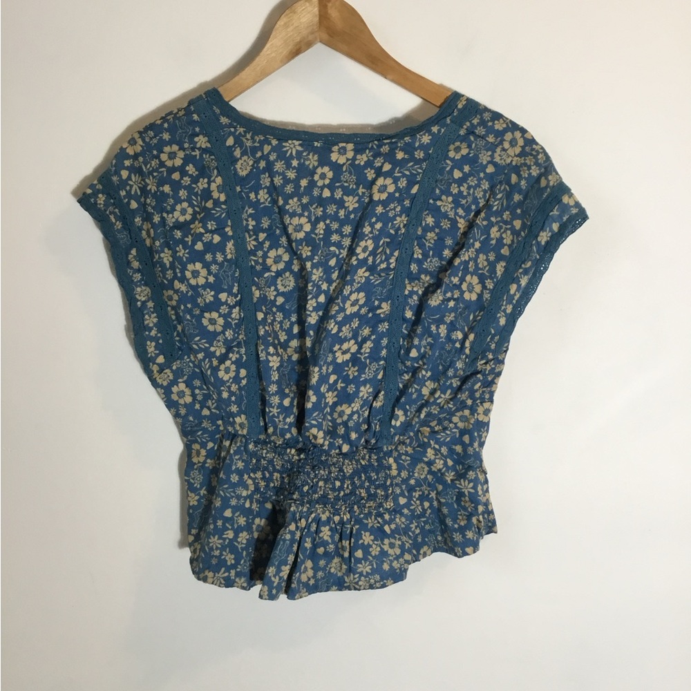 Free People Blue Floral Top - Picture 6 of 8